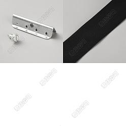 Черный Нейлоновая лента, с защелкой для дивана из цинкового сплава, для аксессуаров для одежды, украшение подарка, чёрные, 2 дюйм (52 мм), 15 м