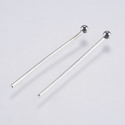 Stainless Steel Color 304 Stainless Steel Ball Head Pins, Stainless Steel Color, 25~25.5x0.6~0.7mm, 23~21 Gauge, Head: 2mm