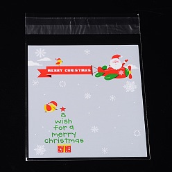 Gainsboro Rectangle OPP Cellophane Bags for Christmas, Gainsboro, 14x9.9cm, Unilateral Thickness: 0.035mm, Inner Measure: 11x9.9cm, about 95~100pcs/bag