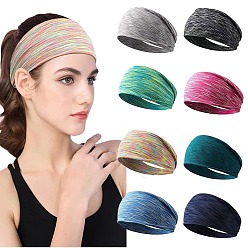 Mixed Color Cotton Stretch Elastic Yoga Headbands, Athletic Headbands for Women Girls, Mixed Color, 200x100mm