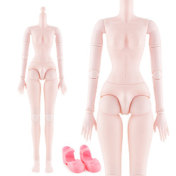 Rosy Brown Plastic Female Movable Joints Action Figure Body, No Head with Shoes, Rosy Brown, 600mm