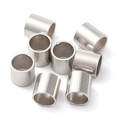 Платинированный Родиевое покрытие 925 бусины из стерлингового серебра, трубка, Реальная платина, 4x4 мм, отверстие : 3 мм