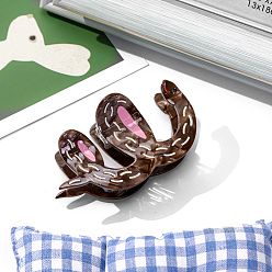 Кокосово-Коричневый Заколки для волос в форме когтей из ацетата целлюлозы, аксессуары для волос для женщин и девочек, змея, кокосового коричневый, 86x50x50 мм