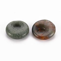 (RRHB277) Кристалл на подкладке из медово-бежевого цвета Природного индийского агата подвески, пончик / пи-диск, 17.5~18.5x5.5 мм, отверстие : 5.5 мм