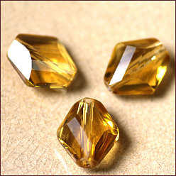Goldenrod Imitation Austrian Crystal Beads, Grade AAA, Faceted, Rhombus, Goldenrod, 9.5x8x4mm, Hole: 0.9~1mm