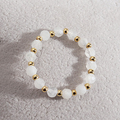 Хрусталь Кольца-растяжки из сплава и натурального кварцевого хрусталя для женщин, тонкий и изысканный стиль