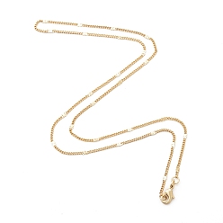 Real 18K Gold Plated Rack Plating Brass Handmade Necklaces, Curb Chains/Twisted Chains, Real 24K Gold Plated, 17.7 inch(45cm), 2x0.7mm