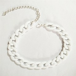white Bold and Edgy Acrylic Cuban Link Choker for Men and Women