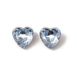 Свет Сапфира K 5 кабошоны из стеклянного страза, задние и задние, граненые, сердце, света сапфир, 8x8x4 мм