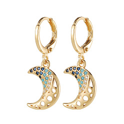 E627 Boho Copper Moon and Pineapple Earrings with Micro Inlay, Sweet Ear Drops for Women's Fashion Jewelry.