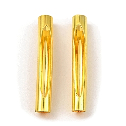 Golden Brass Tube Beads, Hollow Curved Tube, Golden, 35x5.5mm, Hole: 5.5mm