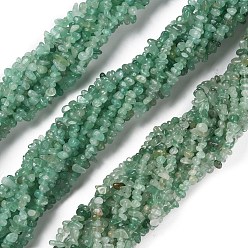 Green Aventurine Natural Green Aventurine Beads Strands, Chip, 1.5~4.5x3~13x2.5~8mm, Hole: 0.6mm, 30.94~31.97 inch(78.6~81.2cm)