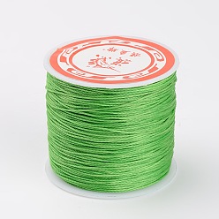 Lime Green Round Waxed Polyester Cords, Twisted Cord, Lime Green, 0.5mm, about 115.92 yards(106m)/roll