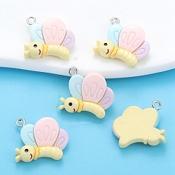 Бабочка Подвески из смолы, с платиновым шлейфом, бабочка, 19x22 мм, отверстие : 2 мм