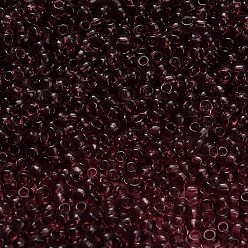 (6B) Transparent Medium Amethyst Тохо 8/0 круглые бусины, японский бисер, (6 б) прозрачный средний аметист, 3 мм, отверстие : 1 мм, Около 1111 шт / 50 г