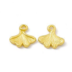 Matte Gold Color Rack Plating Alloy Charms, Cadmium Free & Lead Free & Nickle Free, Ginkgo Leaf Charms, Matte Gold Color, 13x13x1.5mm, Hole: 1.6mm
