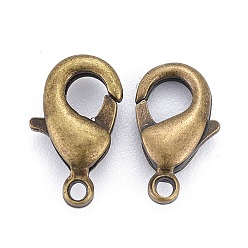 Antique Bronze Brass Lobster Claw Clasps, Parrot Trigger Clasps, Cadmium Free & Nickel Free & Lead Free, Antique Bronze, 19x10x4mm, Hole: 2mm