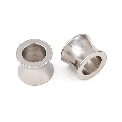 Нержавеющая Сталь Цвет 201 из нержавеющей стали бусы, бусины с большим отверстием, бамбуковую палку, цвет нержавеющей стали, 10x8 мм, отверстие : 6.5 мм