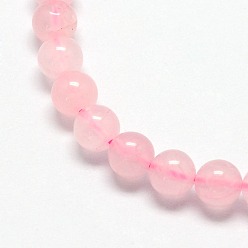 Rose Quartz Natural  Rose Quartz Beads Strands, Round, 4mm, Hole: 0.8mm, about 92pcs/strand, 15 inch~16 inch