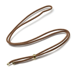 Camel 2.5MM Adjustable Braided Nylon Cords Necklace Making, with Golden Brass Finding, Camel, 27.56 inch(70cm)