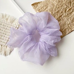 Super Large Organza - Lavender Chic Oversized Organza Hair Scrunchie for Girls, Sweet and Elegant French Style Headband with Fairy Mesh Bow Tie