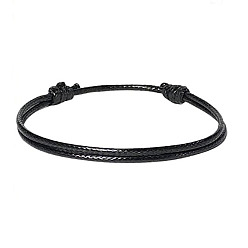 black Minimalist DIY Bracelet with 1.5mm Waxed Cord - European and American Style