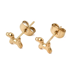 Dog 304 Stainless Steel Stud Earrings, Ion Plating(IP), Dog, 5.5x7mm