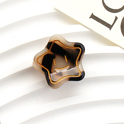 Bisque Cellulose Acetate(Resin) Star Hair Claw Clips, Small Tortoise Shell Hair Clip for Girls Women, Bisque, 25x25mm