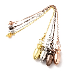Mixed Color Rack Plating Brass Dowsing Pendulum Big Pendants, Bullet Charm, Cadmium Free & Lead Free, Mixed Color, 230mm, Hole: 1.5mm