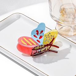 Разноцветный Симпатичные заколки для волос из ацетата целлюлозы в форме бабочки, со стразами, аксессуары для волос для женщин, красочный, 71x50 мм