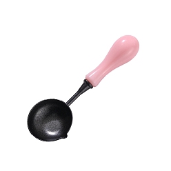 Pink Alloy Sealing Wax Spoons, with ABS Handle, Stamp Heating Tool, Pink, 102x34.6mm