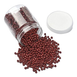 Coconut Brown 1300Pcs 6/0 Glass Seed Beads, Opaque Colours, Round, Small Craft Beads for DIY Jewelry Making, Coconut Brown, 4mm, Hole: 1.5mm