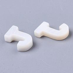 Letter J Natural Freshwater Shell Beads, Top Drilled Beads, White, Letter.J, 10x7.5x3mm, Hole: 0.8mm