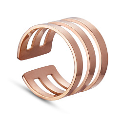 Rose Gold SHEGRACE Fashion 3 Loops 925 Sterling Silver Cuff Tail Ring, Wide Band Rings, Rose Gold, 16mm
