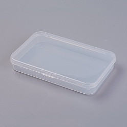 Clear Plastic Bead Containers, Rectangle, Clear, 13.1x7.8x2.05cm, Inner Diameter: 12.5x7.5cm