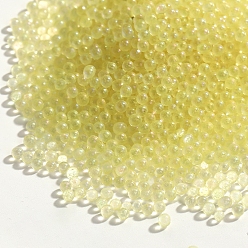 Yellow Luminous DIY Nail Art Decoration Mini Glass Beads, Tiny Caviar Nail Beads, Glow In The Dark, Round, Yellow, 2mm