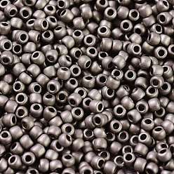 (566) Opaque Metallic Frosted Antique Silver Тохо 8/0 круглые бусины, японский бисер, (566) матовый металлик матовое античное серебро, 3 мм, отверстие : 1 мм, Около 222 шт / 10 г