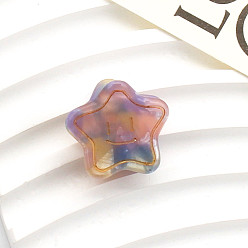 Slate Blue Cellulose Acetate(Resin) Star Hair Claw Clips, Small Tortoise Shell Hair Clip for Girls Women, Slate Blue, 25x25mm