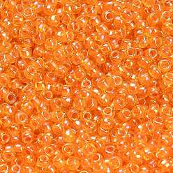 (1827) Light Pink Lined Topaz Rainbow Тохо 8/0 круглые бусины, японский бисер, (1827) светло-розовый топаз с радужной подкладкой, 3 мм, отверстие : 1 мм, Около 1110 шт / 50 г