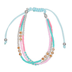 Color 5 Bohemian Style Colorful Beaded Crystal Bracelet for Women