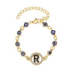 R Alloy Adjustable Devil Eye Bracelet with Blue Eye - European and American Style