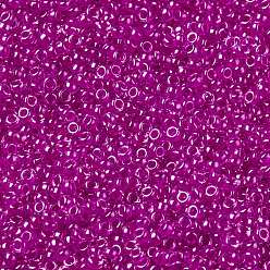 (RR209) Fuchsia Lined Crystal Миюки круглые бусины рокайль, японский бисер, 15/0, (rr 209) кристалл, облицованный фуксией, 15/0, 1.5 мм, отверстия : 0.7 mm, около 250000 шт / фунт