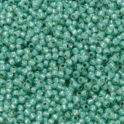 (PF2119) PermaFinish Dark Mint Opal Silver Lined Тохо 11/0 круглые бусины, японский бисер, (pf 2119) Permafinish темный мятный опал с серебряной подкладкой, 2.2 мм, отверстие : 0.8 мм, Около 5555 шт / 50 г