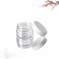 White Transparent Plastic Empty Portable Facial Cream Jar, Refillable Cosmetic Containers, with Screw Lid, Column, White & Clear, 5x3.3cm, Capacity: 30ml(1.01fl. oz)