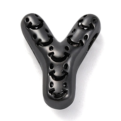 Letter Y Латунные подвески, стойки покрытие, долговечный, без кадмия и без свинца, подвески с полыми буквами, Письмо Y, 23x18.5x9 мм, отверстие : 4.7x3 мм