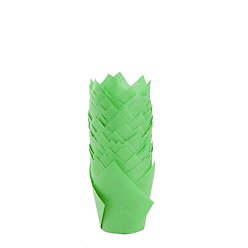 Lime Tulip Paper Cupcake Baking Cups, Greaseproof Muffin Liners Holders Baking Wrappers, Lime, 50x80mm