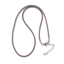 Серо-розавый 2.5мм нейлоновый плетеный шнур для изготовления ожерелий, с латунными выводами и 304 застежками из лобстера из нержавеющей стали, долговечный, стойки покрытие, платина, увядшая роза, 17.72 дюйм (45 см)