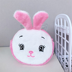 rabbit Cute Plush Coin Purse Bear Head Storage Bag for Coins and Earphones.