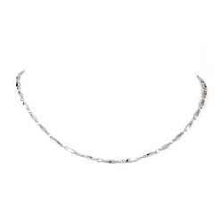 Stainless Steel Color 304 Stainless Steel Oval link Chain Necklaces, Stainless Steel Color, 17.95 inch(45.6cm)