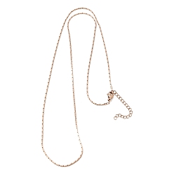 Розовое Золото 1.3мм 304 цепочки из нержавеющей стали в стиле "бостонское плетение" для женщин и мужчин, ионное покрытие (ip), розовое золото , 23.62 дюйм (60 см)